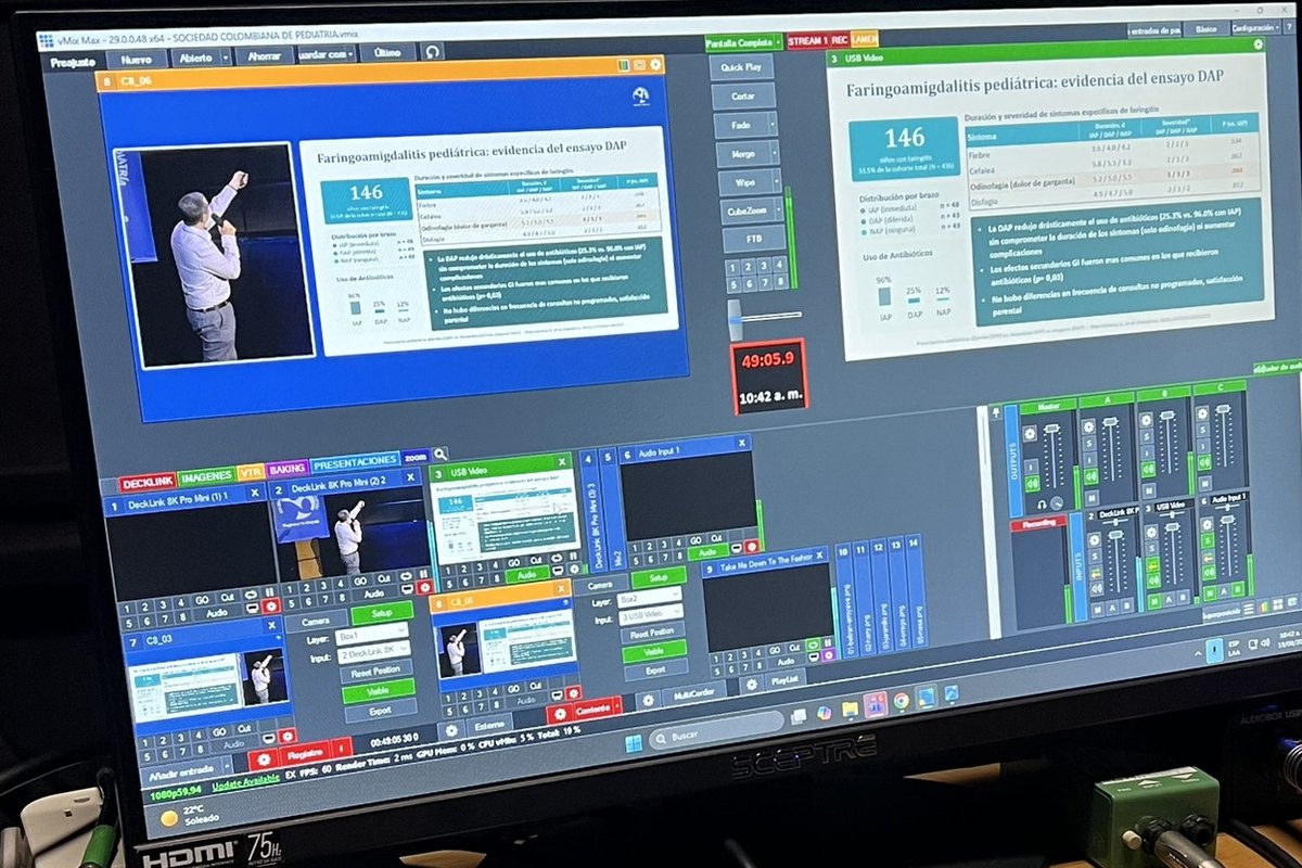 Control de transmisión — switching multicámara en vivo